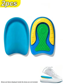 1/2 Pairs Silicone 3-Color Heel Pads, Anti-Slip Shock-Absorbing Half Insoles For Sports Shoes, Unisex Heel Cushions - Blue - View 7
