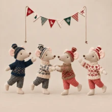 [Christmas Mouse]1pc Christmas Style 15cm Small Mouse Plush Doll - Christmas Mouse - View 3