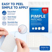 640PCS Round Face Patch Stickers, Multi Size Transparent Facial Sticker Set, S/M/L/XL Patch Collection, Ultra Thin Design Beauty Accessories For Daily Styling - Multicolor - View 8