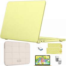 Ốp bảo vệ vỏ cứng nhám cho MacBook Neo 13 inch A3404 đời 2026, chống trầy xước, kèm nhiều phụ kiện tùy chọn gồm miếng che bàn phím chuẩn EU và US, miếng dán màn hình HD, adapter USB, giá đỡ mini và túi chống sốc laptop - Xem 22