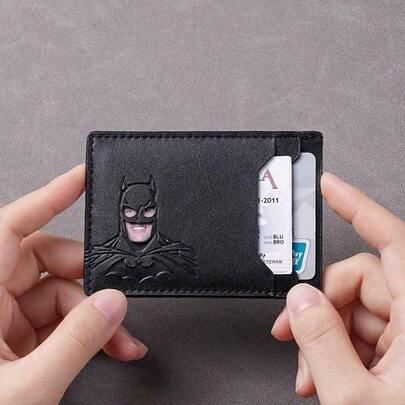 Warner Bros 1pc Batman Themed ID Card Holder, Classic Multi-Slot Card Sleeve, Minimalist Bat Pattern Short Business Wallet, Lightweight And Portable, Party Favor, Party Costume Accessory, Event Decoration, Suitable For Birthday Party, Holiday Gathering, Daily Commute And Casual Social Occasions, Ideal Gift For Male Friends, Valentine's Day, Halloween, Christmas And Other Holidays