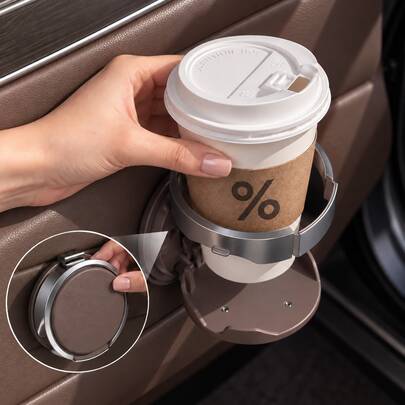 Mocha Brown Car Door Cup Holder Box Rear Clip-On Beverage Holder Organizer Universal Car Seat Back Cup Holder Suitable For Various Vehicles Car Interior Accessories Phone Holder Portable Beverage Container Holder