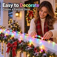 Christmas Lights Multicolor LED Rope Lights USB Powered Flexible Clear Tube String Lights 7M/12M/17M/22M 8 Modes Colorful Glow For Christmas Tree Bedroom Window Garden Patio Balcony Party Wedding Holiday Home Decor - Colored Light - View 8