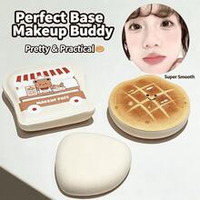 Faiccia Cute Baking Series Makeup Puff Set, Soft Bear & Toast Shape Powder Puff, Wet & Dry Use Foundation Sponge, No Powder Absorption Beauty Tool The Powder Puff Is Made Of High-Quality Soft Material, Bouncy And Elastic, Gentle On Skin, No Irritation. - Multicolor - View 10