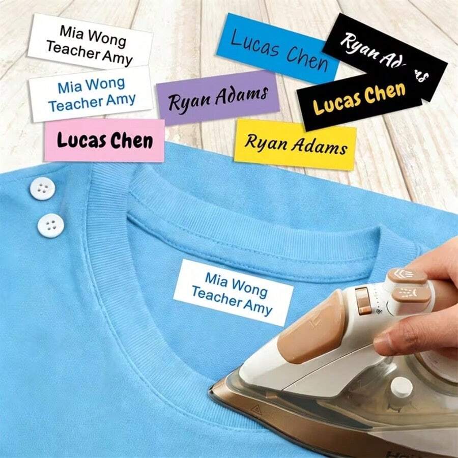 Customizable Back-To-School Personalized Heat Transfer Fabric Labels With Name, Suitable For Clothing And School Uniform Identification - Multicolor - View 1