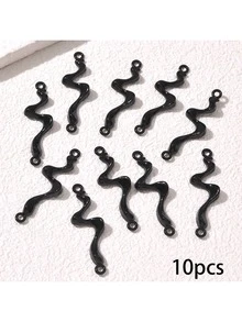 10pcs/Set Metal Asymmetrical Stripes Three-Dimensional Zinc Alloy Double Hanging Connector DIY Basic Findlings For Women For DIY Jewelry Making - Gold - View 16