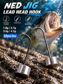 KINGDOM NED Jig Lead Head Jig Hooks 12pcs 1.8g 2.7g 3.5g 4.2g Sharp Barbed Hooks For Soft Plastic Lures Worm Baits Fishing Accessories - Multicolor - View 2