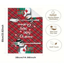 2/4/48入 廚房抹布,聖誕格紋雪人節日圖案廚房清潔巾,適用於擦拭餐具、爐灶、檯面,適用於居家廚房、餐廳廚房及其他清潔場景,多用途高吸水性廚房清潔巾 - 彩色 - 查看 7