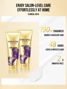 Pantene Miracle 護髮髮膜（紫色），修復 3 個月累積的損傷，撫平毛躁並恢復光澤，深層修復乾燥、粗糙與暗淡髮質，讓秀髮柔順亮麗，居家即可享受沙龍級護髮體驗 - 紫色款 - 查看 7