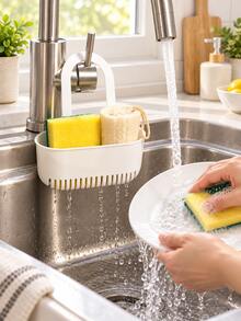 Kitchen Sink Faucet Hanging Sponge Storage Basket: A Sink Draining Rack For Storing Sponges, Soap, Brushes, And Various Cleaning Supplies. An Essential Item For Kitchens And Bathrooms. - Multicolor - View 7