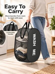 Extra Large Bohemian Style Fabric Laundry Basket With Handles - Foldable Extra Large Laundry Basket, Suitable For Bedroom, Bathroom Or Dorm - Durable, Classic Grid Design, Versatile Storage Option For Laundry And Bedding - Multicolor - View 3