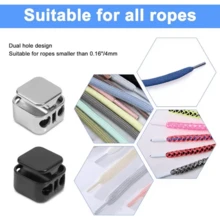 6/8/12Pcs Metal Cord Lock Adjuster, Heavy Duty Dual Hole Press Button, Quick Tightening Drawstring, Universal Pants Rope Shoe Lace Zipper Pull - Multicolor - View 5