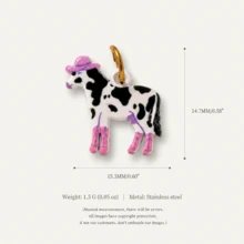 1pc Beautiful Farm Animal Resin Charm Bulk, Multiple Cute Mini Pendant Charms With Cat, Cow, Horse, Sheep Patterns, With Jump Rings, DIY Jewelry Making Accessories, Perfect For Bracelets, Necklaces, Earrings, Keychains And Handmade Gifts - Multicolor - View 10
