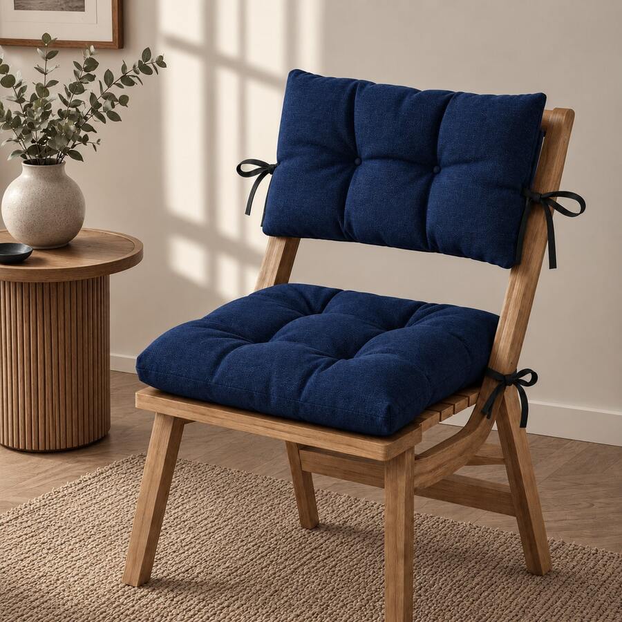 1 Pc-2pcs Premium Versatile Seat Cushion – Multipurpose Pad For Dining Chairs, Floor Seating, And Armchairs - Blue - View 1