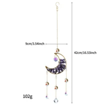 1pc Natural Crushed Stone Crystal Moon Handmade Wrapped DIY Sun Catcher Light & Shadow Wind Chime Crystal Pendant - Hanging Ornament - View 18