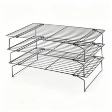 1/2/3/4/5 Tier Stainless Steel Cooling Rack Set, Kitchen Baking Tools, Small Kitchen Gadgets, Multi-Functional Storage Rack - Non-Stick, Stackable, Suitable For Oven, Baking And Cooking - Easy To Clean, Durable Kitchen Essential, Holiday Gift - Black - View 16