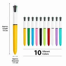 4/8/14-Piece Pack, 4-In-1 Retractable Multi-Color Ballpoint Pen, Smooth Writing, Quick Ink Switching, Mixed Color Barrel, Suitable For Journaling And Office Supplies. - Sets - View 5