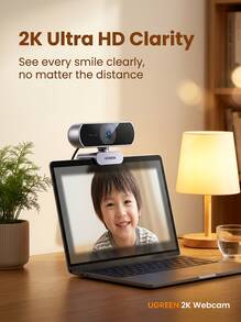 UGREEN CM717 2K HD USB External Webcam Wide-Angle Dual Microphone Auto-Focus For Desktop And Laptop Video Calls, Meetings, Exams, Interviews, And Live Streaming - View 2