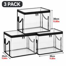 4pcs Transparent Black Trim Storage Bags, Dual Handle Portable Easy Packing, Dust-Proof & Moisture-Proof Organizer Bags, Large Capacity Durable Foldable, Easy To Store & Categorize, Suitable For Bedroom, Classroom And Dormitory Book Moving - Clear - View 13