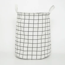 Fabric Storage Basket, Clothes And Toys Organizer Storage Bin, Waterproof Foldable Inner Layer, Grid Storage Basket, Laundry Basket - Multicolor - View 12