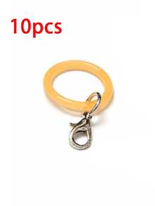 Mixed Color Jelly Silicone Ring Lobster Clasp, Macaron Color Keychain Bag Charm Umbrella Chain Connector, Random Color - A - View 16