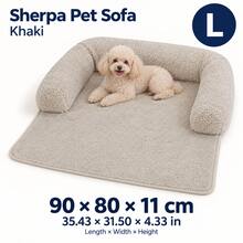 1pc Lambswool Pet Sofa Cushion, Soft Fleece Three-Sided Enclosure, Extended Front Pad Design, Cat And Small Dog Home Resting Bed, Suitable For Sofa, Bedside And Floor, 3 Colors And 2 Sizes Available - Multicolor - View 9