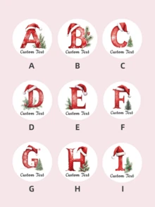 1/30/90/160pcs Customizable Christmas Round Stickers, Customizable Classic Pattern Text Waterproof PVC Stickers, Multiple Sizes, Perfect For Gift Wrapping, Christmas Card Decoration, Glass Bottle Decor, Party Table Setting, Perfect For Friends, Family, Partners, Party Hosts, Perfect For Christmas, Party, Birthday - Multicolor - View 4