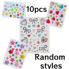 Set Stiker Rhinestone Berkilau Pelangi 3D 451pcs, Termasuk 2 Lembar Stiker Payet/Rhinestone Berbentuk Hati yang Mengkilap, Cocok untuk Riasan, Pakaian, dan Dekorasi Wajah Berlian Berwarna-warni, Sempurna untuk Festival, Pesta, dan Acara. - MultiWarna - View 11