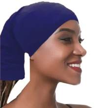 ZTZI Silky Satin Bonnet Sleep Cap - All Night Hair Wrap Slouchy Beanie For Curly Hair Protection Women And Men Pure Black - A - View 3