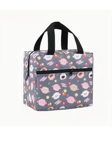 [Outdoor Pattern Lunch Bag] 1pc Fashion Square Lunch Bag, Office Worker Insulated Cooler Bag, Non-Food Contact - Multicolor - View 10