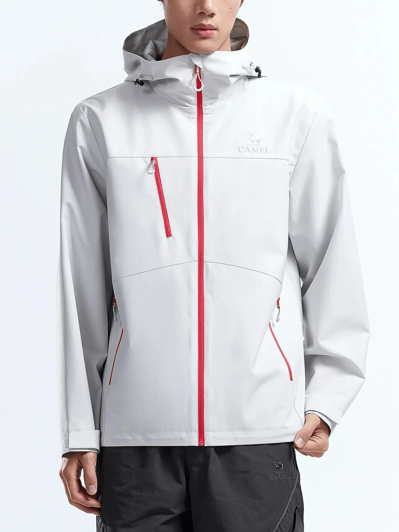 CAMEL CROWN Men's Hooded Outdoor Jacket, Windproof Water Resistant Wear Resistant Casual Coat For Hiking Mountaineering - Glacier Gray - View 1