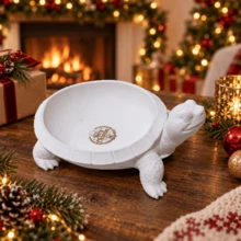 1pc Christmas White Turtle Storage Tray, Nordic Style Entryway Key Holder, Desktop Decor Ornament, Christmas Decoration, Key Storage, Coin Storage - Christmas Turtle Plate - View 3