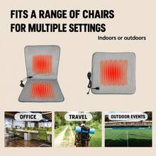 Large USB Powered Heated Seat Cushion With 5 Adjustable Temperature Levels And Timer, Overheat Protection - Plush Faux Rabbit Fur, Perfect For Home, Office Or Outdoor Use - Multicolor - View 11