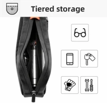 ROCKBROS 1PC Bicycle Top Tube Bag, Bicycle Frame Bag, Large Capacity, Portable, Ultralight, Anti-Light Rain,Reflective, Unisex Cycling Gear, Suitable For Road Bikes And Mountain Bikes - Black - View 3