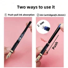 1 Pc Scrub Metal Pen, Lridium Tip Medium Size 0.5mm, Office School Students For Boy And Girl Daily Writing Best Fountain Pen - Black - View 10