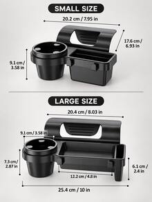 1pc Car Window Storage Organizer With Cup Holder And Phone Compartment, Multi-Function Car Door Side Organizer, For Drivers And Passengers, Vehicle Interior Storage, Road Trip And Daily Commute Accessory - Multicolor - View 3