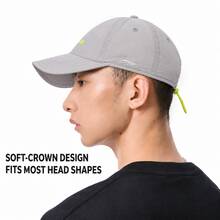 LI-NING "Wealth Blessing" Embroidered Baseball Cap, Burgundy Soft Top Breathable Casual Hat AMYW035 - 炊煙灰 - 查看 2