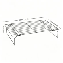 1/2/3/4/5 Tier Stainless Steel Cooling Rack Set, Kitchen Baking Tools, Small Kitchen Gadgets, Multi-Functional Storage Rack - Non-Stick, Stackable, Suitable For Oven, Baking And Cooking - Easy To Clean, Durable Kitchen Essential, Holiday Gift - Black - View 11
