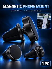 1pc Universal 360° Rotating Magnetic Car Phone Mount, Clip-On Air Vent, Ultra-Strong Magnetic Hold, Stable, Anti-Shake, Non-Slip, All Smartphones Compatible, One-Hand Operation, Daily Commute, Road Trip, Fall Travel, Car Accessories, Holiday Gift - Black - View 4