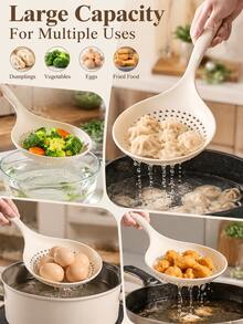 2/1pc Silicone Mesh Oil Strainer Spoon With Holes, Spider Skimmer For Deep Frying, Pasta Strainer, Kitchen Fried Food Oil Draining Spoon - Multicolor - View 5