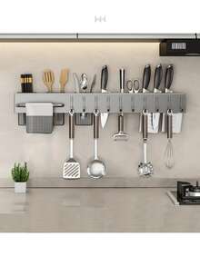 Knife Block, Home Organization, Kitchen Storage, Shelves And Racks - Dark Grey - View 4