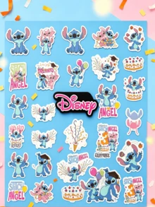 50pcs Disney Official Licensed Stitch Stickers DIY Packaging Tape Stickers, Suitable For Daily Use Or Party/Holiday Decoration, Fun Gift For Friends - Multicolor - View 8