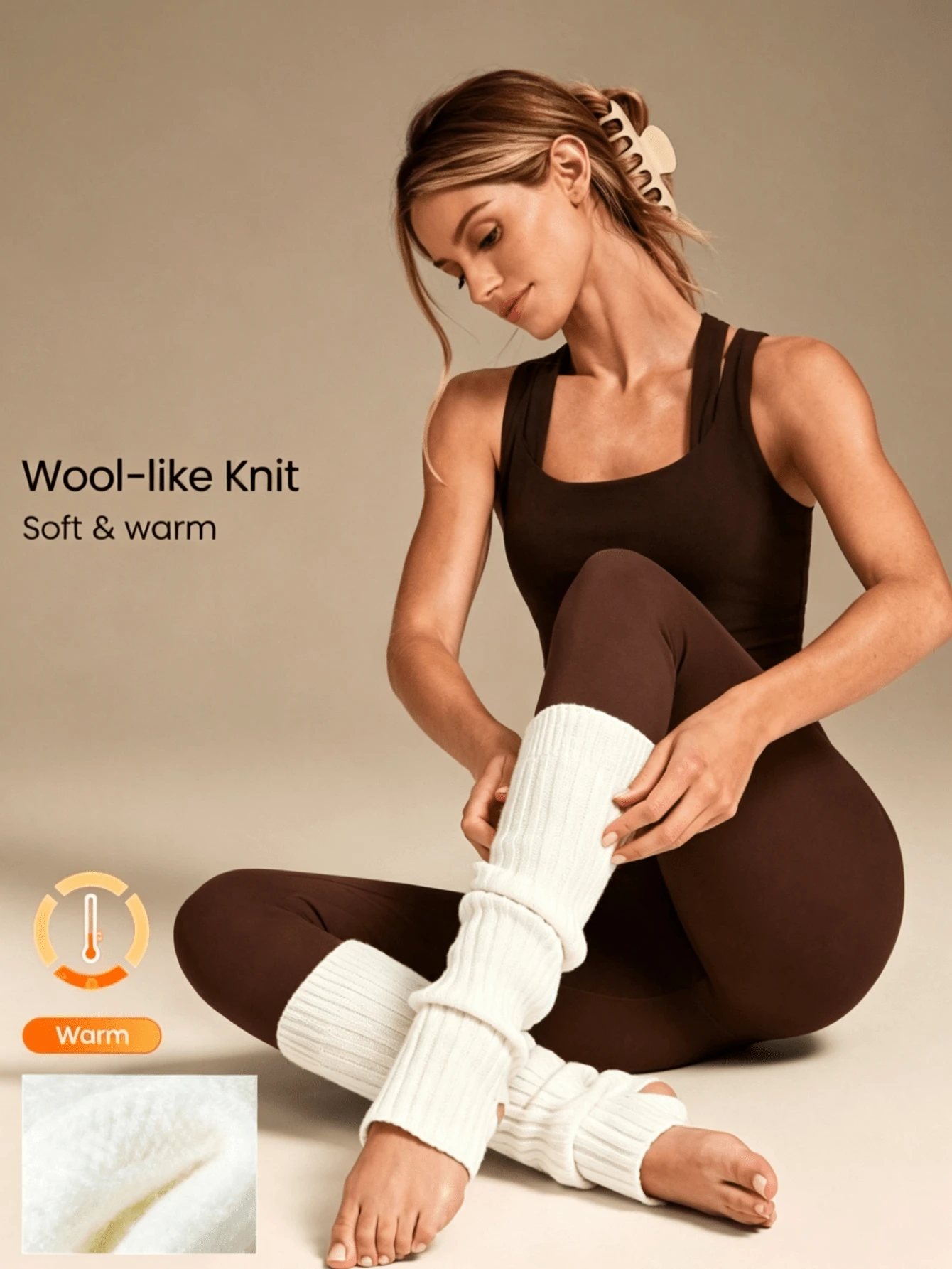 1-Piece Warm, Heat-Insulating, Comfortable Open-Toe Backless Leg Warmers, 40cm Winter Leg Warmers, Suitable For Outdoor And Everyday Casual Wear In Autumn And Winter - Multicolor - View 1