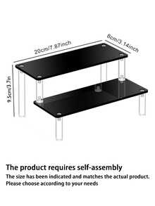 New Desktop Black Display Stand Model Rack Tiered Blind Box Multi-Layer Trapezoid Shelf Figure Storage Box - Black - View 10