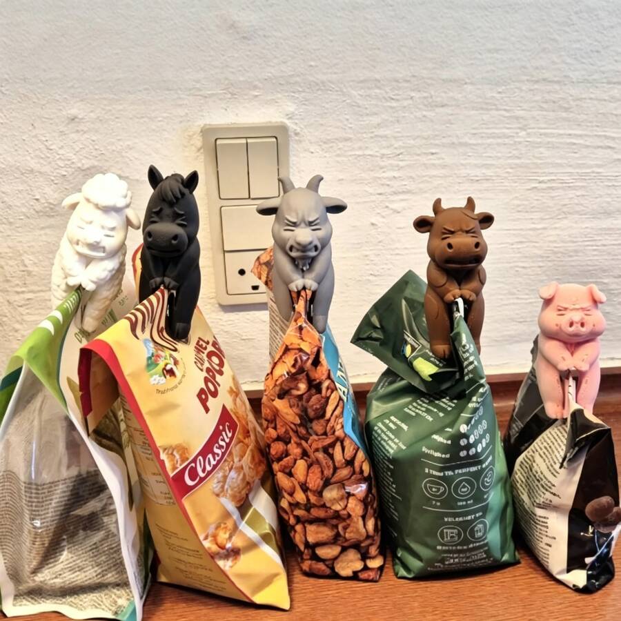 Naturepeak Farm Animal Bag Clips, Sealing Clips-These Small, Sturdy Farm Animals Have An Important Mission: To Seal Your Coffee, Cereal, Candy, And Snack Bags Tightly. Kitchen Sealing Clips, Snack Sealing Clips - Bag Clip - View 1