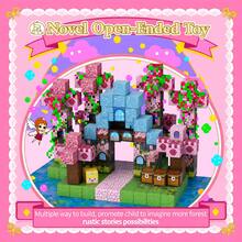 500pcs Pink Crystal Fairy Tale Castle Town Magnetic Building Blocks, STEM Educational Sensory Toy, DIY Stacking Parent-Child Interactive Toy Set, Creative Open-Ended Toy, Suitable For Boys And Girls 3 Years And Above, Halloween Christmas Birthday Holiday Gift - Multicolor - View 7