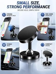 4PCS/2PCS Adhesive Magnetic Phone Mounts, Strong Magnets, Secure Hold, No Drilling, No Marks, No Surface Damage, Easy Install, To Use, Car Dashboard & Tabletop, All Smartphones, Daily Commute, Road Trip, Fall Travel, Car Accessories, - A - View 7
