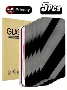 Kamyuurs 5pcs Full Coverage Privacy Screen Protector, Compatible With IPhone 11/12/13/15/16/17/18 Pro Max, Privacy Glass Film, Compatible With 16e/14 Pro/15/16 Pro Max/16e/17ir/18Pro, Tempered Glass Material, Compatible With 14 Plus/15 Plus/16 Plus, Essential Privacy Screen Protector For Daily Protection, Office, Home And Other Scenarios, Phone Screen Protector, Waterproof, Shockproof, Anti-Drop, Anti-Scratch. - 5 Pieces - View 10