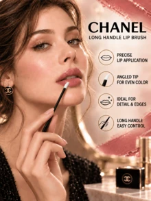 CHANEL Long-Handle Lip Brush 3-Pack, 1*10cm, Slanted Soft Bristles, Defines Lip Line, Prevents Lipstick Waste, Suitable For Makeup And Touch-Ups - Lip Brush - View 3