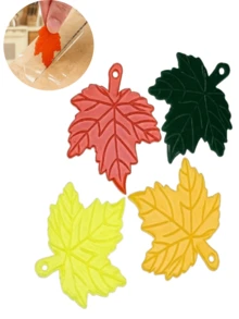 Portable Plastic Box Opener, Black, Red, Yellow, Orange, 5*4.5CM With Simple Maple Leaf Shape, Suitable For Opening Express Cartons And Packages, Key Chain Pendants And Bag Accessories. - Multicolor - View 1